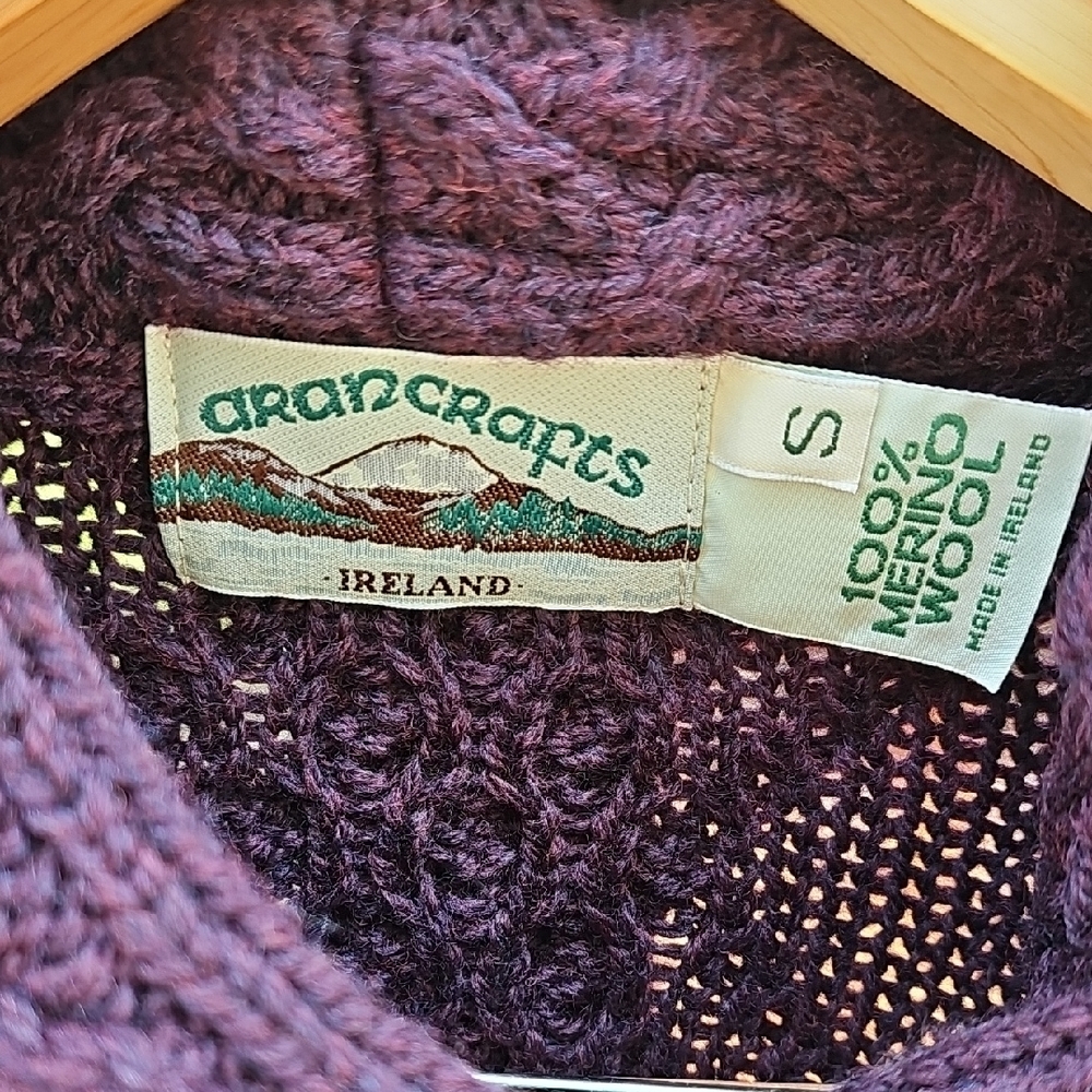 Aran Crafts Deep Purple Cowl Neck Sweater - Picture 5 of 6